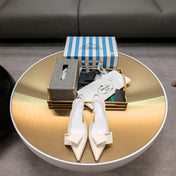 PRADA 26S SLINGBACK PUMPS 45MM IN WHITE SMOOTH CALFSKIN