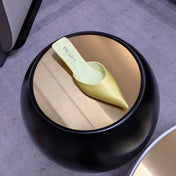 PRADA 26S POINTED TOE MULES 40MM IN LIME YELLOW SATIN