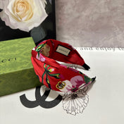 HAIRBAND IN RED FLORAL SILK 252675