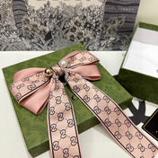 RIBBON BOW HAIR CLIP IN BABY PINK RE-NYLON ATTACHED PEARL 358259