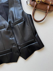 MIUMIU LEATHER VEST STYLE 728