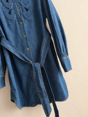 ZIMMERMANN 26S EMBROIDERED DENIM DRESS STYLE 134