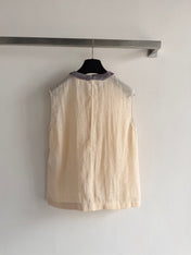 CHANEL 26S SLEEVELESS LINEN TOP STYLE 1211