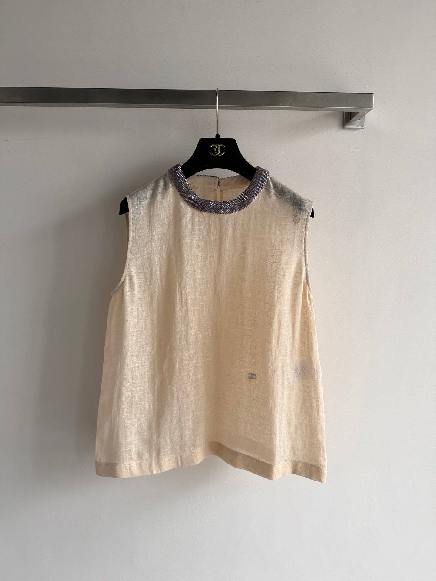 CHANEL 26S SLEEVELESS LINEN TOP STYLE 1211