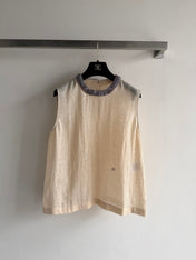 CHANEL 26S SLEEVELESS LINEN TOP STYLE 1211