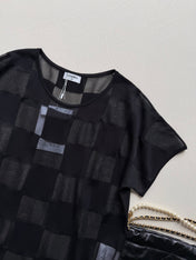 CHANEL 26S PLAID SHORT-SLEEVE SHIRT STYLE 1160