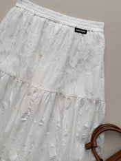 MIUMIU 26S LACE TRIM MIDI SKIRT 1225