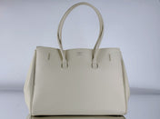 BEL AIR CARRY ALL BAG 29 IN WHITE NAPPA LAMBSKIN SILVER HARDWARE