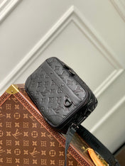 ALPHA NANO BAG 24 IN BLACK MONOGRAM SHADOW EMBOSSED COWHIDE