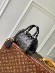 SPEEDY BAG 18 IN BLACK MONOGRAM COATED CANVAS BLACK HARDWARE