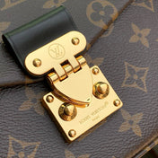 TRUNKIE 27 IN BROWN COATED CANVAS BLACK CALFSKIN SIGNATURE S-LOCK