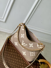BOULOGNE 29 IN DOVE GRAY AND CREAM MONOGRAM EMPREINTE LEATHER GOLD HARDWARE