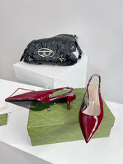GG SIGNORIA 45 SLINGBACK PUMP BLOOD LAMBSKIN