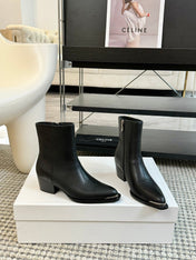 ANKLE BOOTS 45 MM IN BLACK CALFSKIN