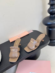 MIUMIU 26S HIGH-HEEL SANDALS 40MM IN BROWN CALFSKIN