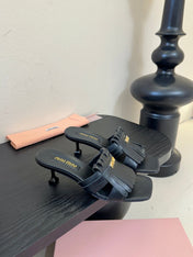 MIUMIU 26S HIGH-HEEL SANDALS 40MM IN BLACK CALFSKIN