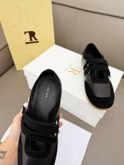 THE ROW 26S DOUBLE STRAP MARY JANE SNEAKERS IN BLACK CALFSKIN AND SUEDE
