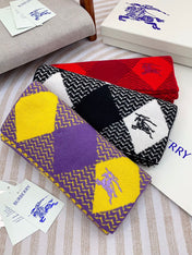 ARGYLE WOOL SCARF 190 CM VIOLET MIX BRIGHT YELLOW 394595