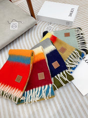 SCARF 185 CM IN COLORFUL GRADIENT WOOL AND MOHAIR 396252