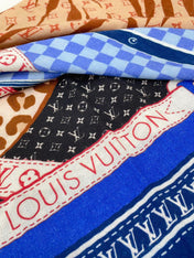 FELINE DUO 140 CM SQUARE SILK SCARF COLORFUL 398282
