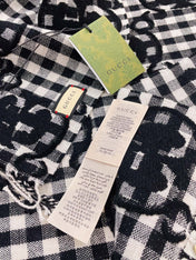 SCARF 220 CM IN BLACK MIX WHITE WOOL 401165