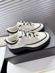 CHANEL 25S SNEAKERS 35MM IN WHITE CALFSKIN