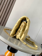 LOEWE 25S PUFFER GOYA BAG 23 IN LIGHT YELLOW NAPPA LAMBSKIN