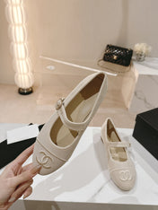 mary jane flat light pink corduroy