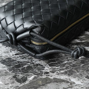 BOTTEGA VENETA KNOT CROSSBODY BAG 17 IN BLACK CALFSKIN