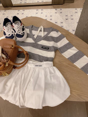 MIUMIU TOP AND SKIRT SET STYLE 443