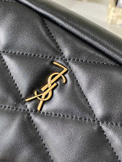 26 BLACK SHEEPSKIN WITH GOLD BUCKLE BAG