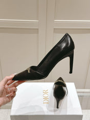 MY DD 25S POINTED TOE PUMP 50MM IN BLACK CALFSKIN