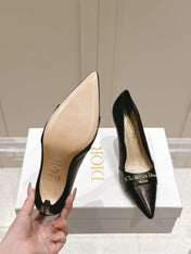 MY DD 25S POINTED TOE PUMP 50MM IN BLACK CALFSKIN