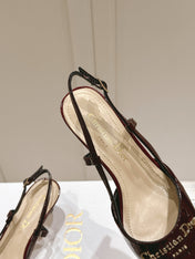 MY DD 25S SLINGBACK PUMP 50MM IN BURGUNDY RED GLOSSY CALFSKIN
