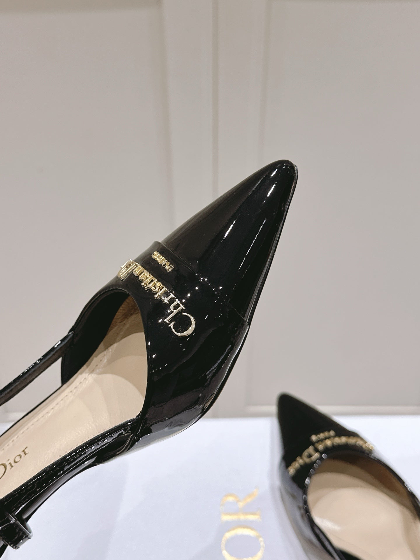 MY DD 25S SLINGBACK PUMP 50MM IN BLACK GLOSSY CALFSKIN