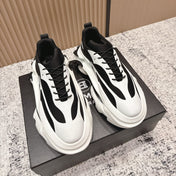 BALMAIN 26S SNEAKERS 60 MM IN WHITE AND BLACK CALFSKIN