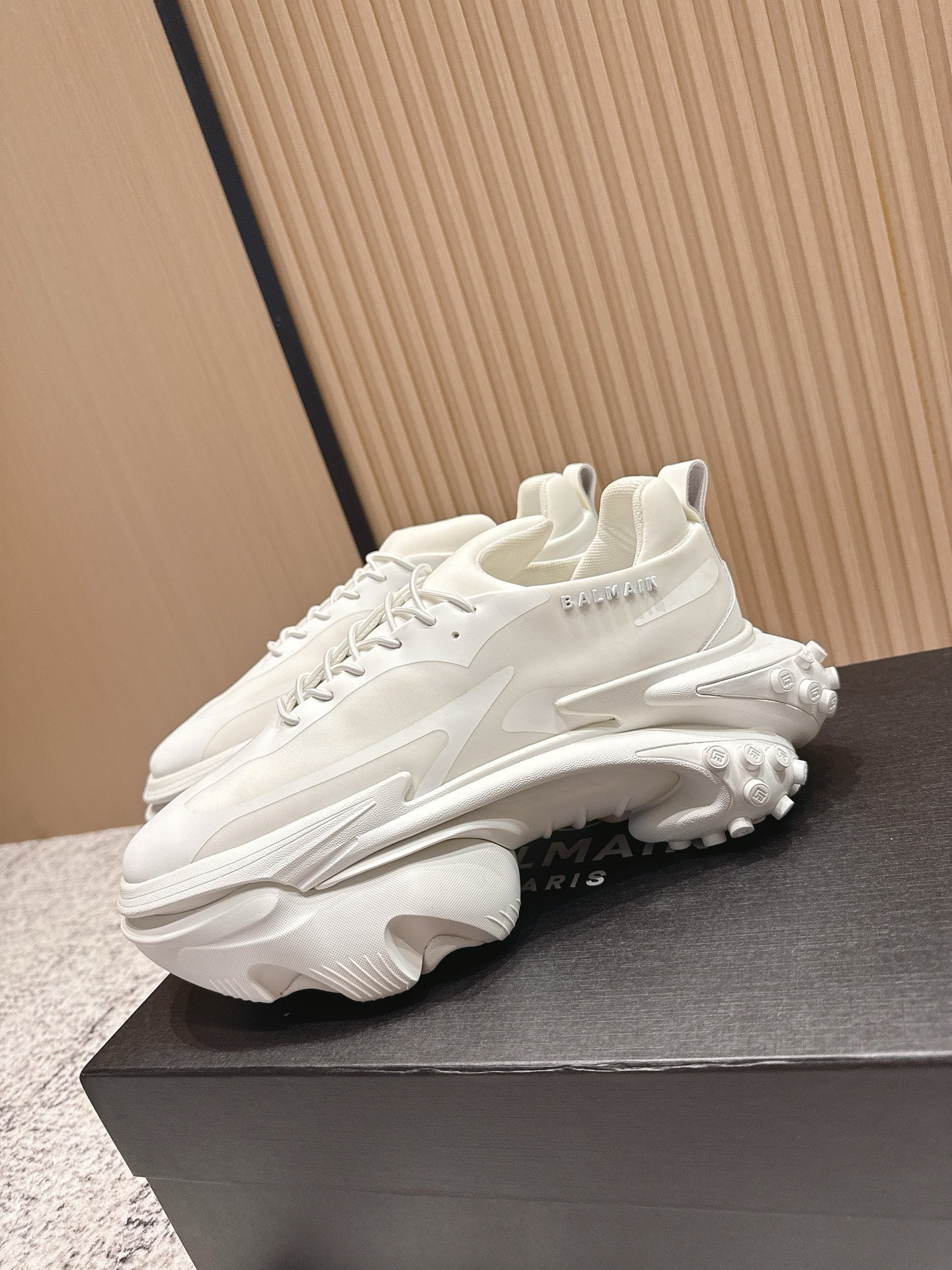 BALMAIN 26S SNEAKERS 60 MM IN WHITE CALFSKIN