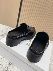DIOR 25S BOY MULES IN BLACK CALFSKIN