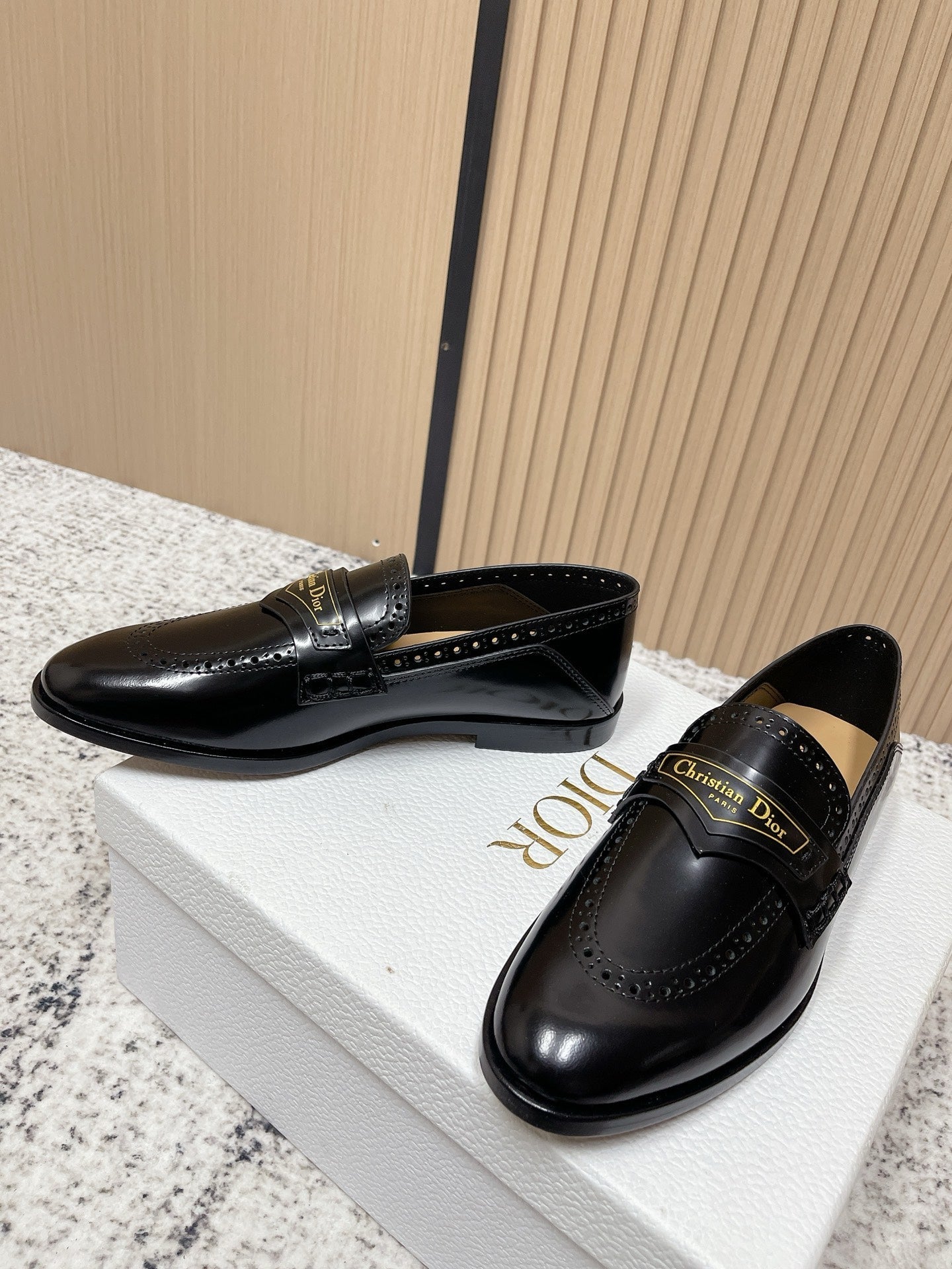 DIOR 25S BOY LOAFERS IN BLACK CALFSKIN