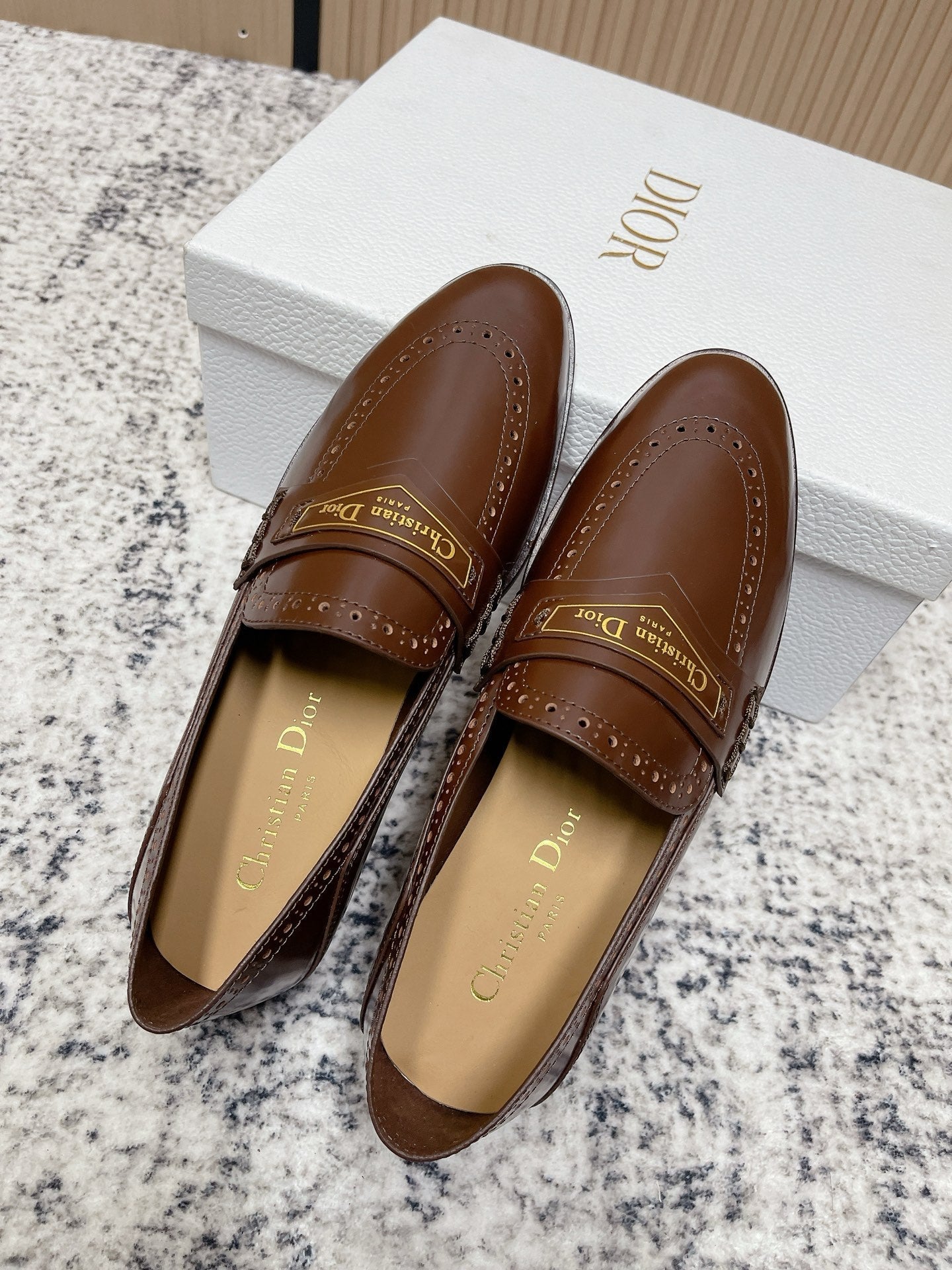 DIOR 25S BOY LOAFERS IN BROWN CALFSKIN
