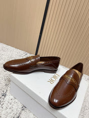 DIOR 25S BOY LOAFERS IN BROWN CALFSKIN