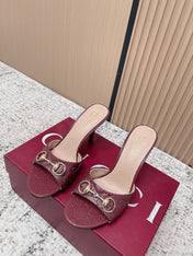 GUCCI 26S HIGH-HEEL SANDALS 85 MM IN DARK RED CALFSKIN