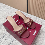 GUCCI 26S HIGH-HEEL SANDALS 85 MM IN DARK RED CALFSKIN