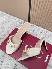 GUCCI 26S HIGH-HEEL SANDALS 85 MM IN CREAM WHITE CALFSKIN