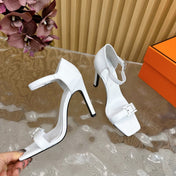 JULY SANDAL 105 MM IN WHITE CALFSKIN