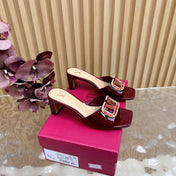 VALENTINO 25S HIGH-HEEL MULES 60 MM IN DARK RED PATENT CALFSKIN WITH CRYSTAL-EMBELLISHED STRAP