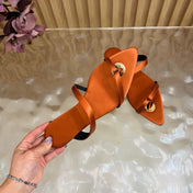 YSL 26S THONG SANDALS IN RUST BROWN FABRIC