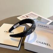 CHANEL 26S HEADBANDS IN BLACK QUILTED LAMBSKIN 505348