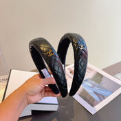 CHANEL 26S HEADBANDS IN BLACK QUILTED LAMBSKIN 505348