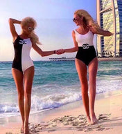 CC BIKINI SWIMSUIT SET IN BLACK AND WHITE 613717